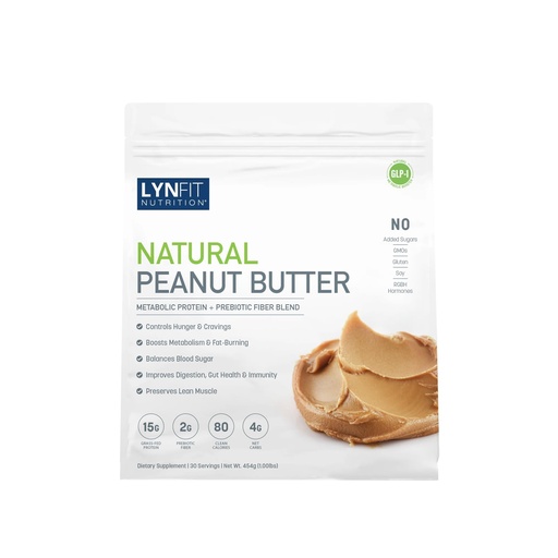 [BRSREH3QBEIG2EQ6] Natural Peanut Butter Protein Powder w/Prebiotic Fiber & MCT for Weight Loss, Fat Burning & Hunger Control - 1lb. Bag
