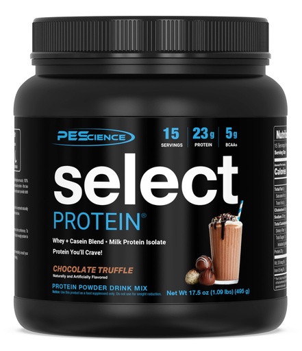 [BRSRGCA6DIPGA2Q3] PEScience Select Protein Powder, Whey and Casein Blend, Lean Protein Powder for Women and Men, Low Calorie, Low Carb, Keto Friendly, Gluten Free, Chocolate Truffle - 15 Servings