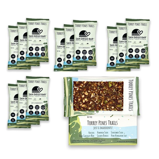 [BRSW2YIKCJ7GCCDD] San Diego Bar | Raw, Vegan, Gluten & Soy Free Nutrition Meal Bar with No Added Sugars - 10g Protein from Only 6 All Natural Whole Food Ingredients. Torrey Pines Trails Pumpkin + Sunflower Seeds Nut Free ( 2.22 Oz Energy Bars, 12 Pack)