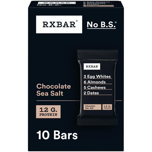 [BRSRYYD3DMPWYGY6] RXBAR Protein Bars, Protein Snack, Snack Bars, Chocolate Sea Salt, 18.3oz Box (10 Count) (Pack of 6)