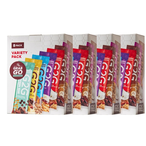 [BRSWYHD4BF5BAELG] G2G Protein Bar, 8 Flavor Variety Pack, High Protein, Gluten-Free, Healthy Snack, Delicious Meal Replacement, Clean Ingredients, Refrigerated for Freshness, 32 Bars (4 Packs of 8)