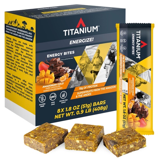 [BRSW2ZLQBAFGKDLV] TITANIUM Protein Energy Bars - Fruit Bars with Dried Superfruits, Quinoa, 10g Of Protein, Chocolate Chip - Alternative To Cliff Bars - Snack Bars, Healthy Food - Camping Snacks, Hiking Food - Healthy Snacks For Breakfast - Gluten Free, Non GMO, 8 Ct