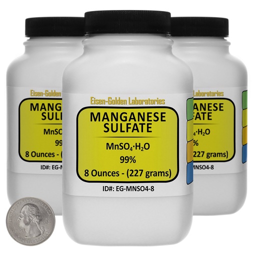 [BRSWK2QKBYFAOFT6] Manganese Sulfate [MnSO4(H2O)] 99% AR Grade Powder 1.5 Lb in Three Space-Saver Bottles