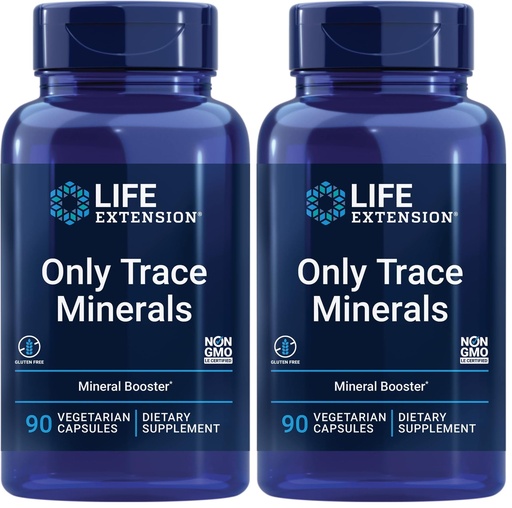 [BRSRGGQKCFYREF3J] Life Extension Only Trace Minerals, a Daily dose of zinc, Chromium, Boron, Copper, Manganese, Vanadyl sulfate, Gluten-Free, Non-GMO, Vegetarian, 90 Capsules, (Pack of 2)