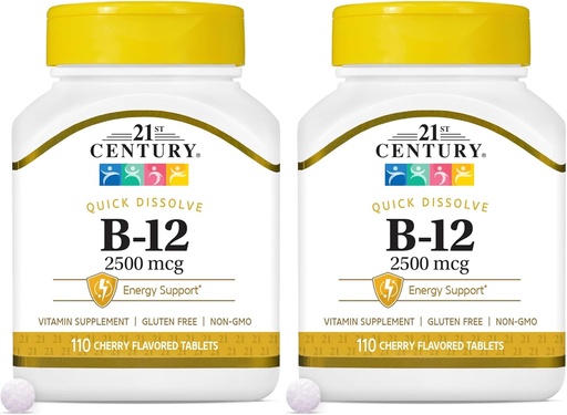 [BRSRAY35DF5BU3IU] 21st Century B 12 2500 mcg Sublingual Tablets, 110 Count (Pack of 2)