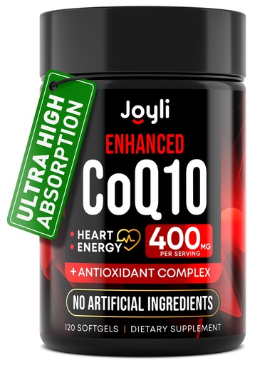 [BRSROBTQOF5QKADG] CoQ10 400mg Softgels - High Absorption Co Q10, 400mg Softgels for Heart Health & Energy Production - Enhanced Co Q 10 Supplement with Antioxidants and Flaxseed Oil - CoQ10 400 mg per Serving