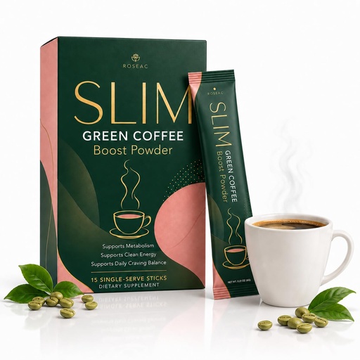 [BRSRYYI5DEIQYDI3] Slim Green Coffee Boost Powder, Flavorless Coffee Stick Packs for Hot or Iced, Easy Mix Powder, 15 Single-Serve Sticks (1 Bag(15 Sachets))