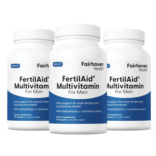 [BRSWIYQPB54BCEI7] Fairhaven Health 3 Month Supply FertilAid for Men Prenatal Male Fertility Supplement | Count and Motility Support Pre Conception for Him | Fertility Support Includes, Zinc, and Folate | 90 Capsules