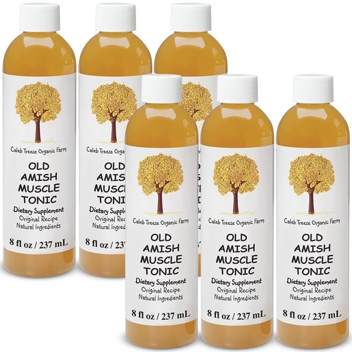 [BRSWGZTQOFYQYCIZ] Caleb Treeze Old Amish Muscle Tonic 8 fl oz, Leg & Foot Cramps Relief, Restless Legs, Muscle Cramps & Spasm Relief - Pack of 6
