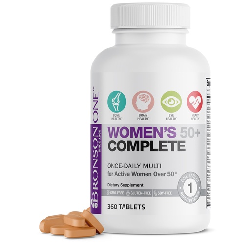 [BRSRMCAPCMHRQAI3] Bronson ONE Daily Women’s 50+ Complete Multivitamin Multimineral, 360 Tablets