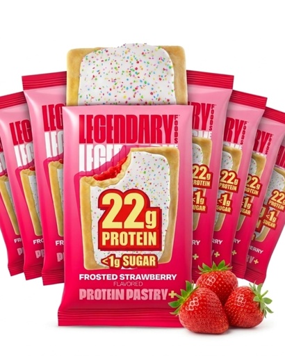 [BRSRGGL3BYNRYCAY] Legendary Foods High Protein Pastry, Strawberry, Low Carb/Low Sugar Snack | Original Protein Pastry, Keto Snack,Frosted Breakfast Tart, High Protein Keto Treats,Healthy Protein Snacks for Adults Kids