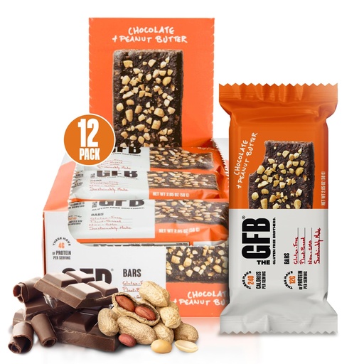 [BRSWI2QHCZ6GK332] The GFB Chocolate Peanut Butter Protein Bars - Gluten Free, Plant Based, Non GMO, Sustainably Made – Ridiculously Tasty, Healthy, Vegan, Nutrition Snack Protein Bars, 2.05 oz (12 Count)