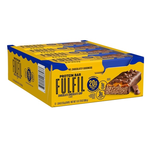 [BRSRYZQBCABRUHL4] FULFIL Chocolate Chocolate Chip Flavored Protein Bars, 1.94 oz (12 Count)