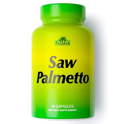 [BRSWIYIEDNYWGFQV] ALFA VITAMINS Saw Palmetto, Natural Supplement with Palmetto Extract & Berry Powder Blend, Supports Prostate & Urinary Health, Provides Vitamin Support for Hair Growth & Well-Being, 60 Capsules
