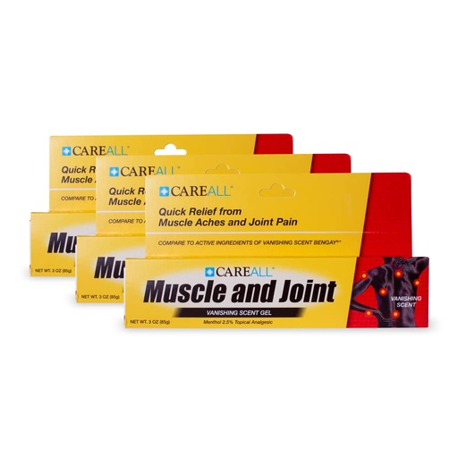 [BRSWYHT2DEBAKHYZ] CareAll Muscle & Joint Vanishing Scent Gel, 3.0 oz. (3 Pack), Non-Greasy, Pain Relief Gel for Muscle, Back and Minor Arthritis, Topical Analgesic, 2.5% Menthol