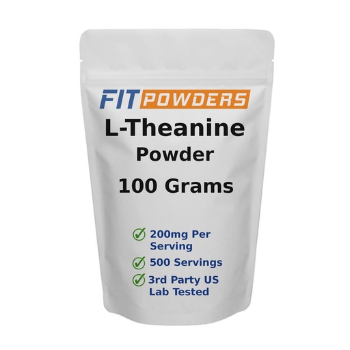 [BRSWGBLRDICRYCQY] L-Theanine Powder 100g – L Theanine Supplement, Scoop Included, Pure, Non-GMO, Vegan, Gluten-Free