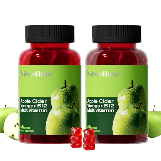 [BRSREZAHCEARGETL] NEWELLME ACV Gummies with the Mother & B12 – Sugar-Free, Great-Tasting Vegan Gummies for Digestion, Metabolism & Daily Energy Support, 120 Count
