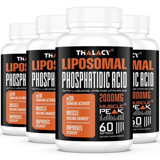 [BRSRMGAPOF4A2CQV] 2000mg Liposomal Phosphatidic Acid Muscle Builder (PA), High Absorption Muscle Building Supplements for Men & Women | Muscle Gainer, mTOR Protein Synthesis & Lean Muscle, Strength, 4 Pack