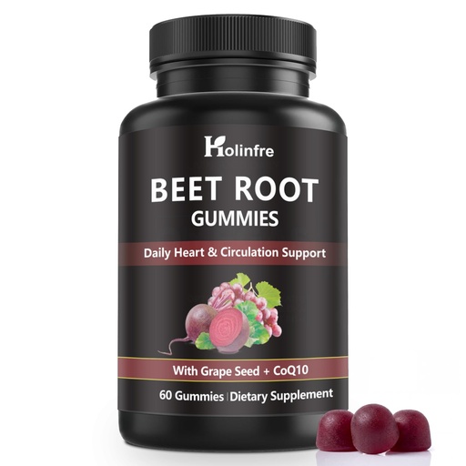 [BRSRGBTYA4IWYCDB] 2pack Beet Root Gummies with CoQ10 & Grape Seed, Beet Root Supplement Gummies for Adults, Daily Heart & Circulation Support