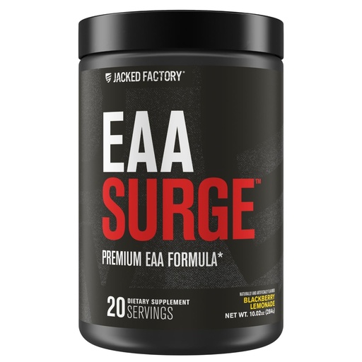 [BRSRGZQ2O5YWY23K] Jacked Factory EAA Surge Essential Amino Acids Powder - EAAS & BCAA Intra Workout Supplement w L-Citrulline, & Taurine for Muscle Building, Strength, Endurance, Recovery - BlackBerry Lemonade 20sv