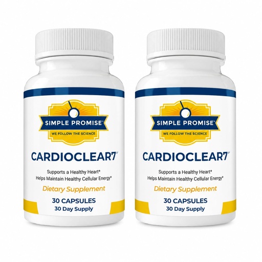 [BRSRGCAEPJYRUDLP] Simple Promise CardioClear7 CoQ10 with PQQ and Shilajit, 2-Pack Bundle - Heart Health, Circulation & Cellular Energy Support - Gluten Free, Non-GMO - 60 Capsules.