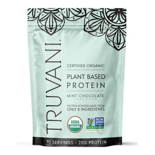 [BRSRAYABCMORQFA3] Truvani Vegan Pea Protein Powder | Mint Chocolate | 20g Organic Plant Based Protein Per Serving | 10 Servings | Keto | Gluten & Dairy Free | Low Carb | No Added Sugar
