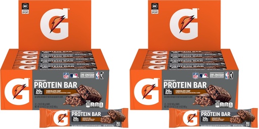 [BRSRAY35DMBQADTZ] Gatorade Whey Protein Recover Bars, Chocolate Chip, 2.8 ounce(Pack of 24)