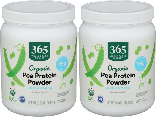 [BRSRAGT7AQHBUYI4] 365 by Whole Foods Market, Organic Pea Protein, 16 Ounce (Pack of 2)