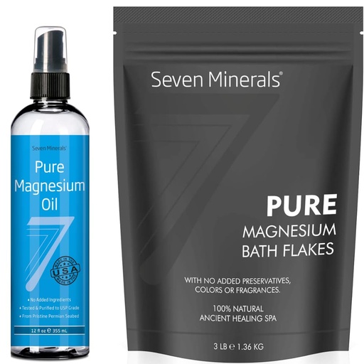 [BRSROHQBAQJQE3I4] Seven Minerals Pure Magnesium Oil & Pure Magnesium Bath Flakes