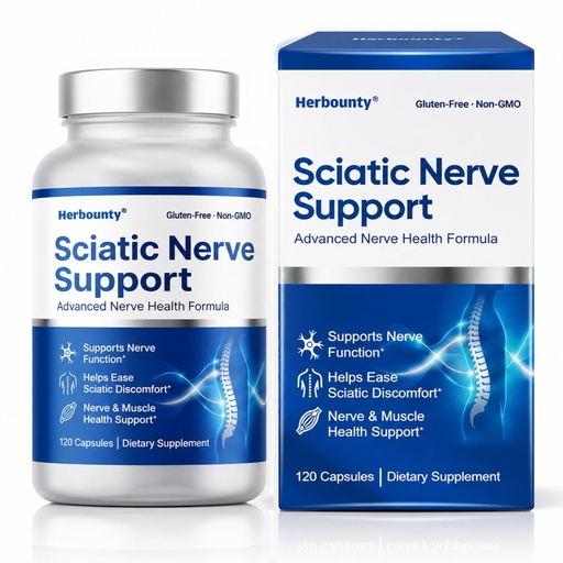 [BRSRYY34AQNGYCDL] Sciatic Nerve Support Supplement, 120 Count for Lower Back and Leg Comfort, Alpha Lipoic Acid & Vitamin B Complex Supporting Healthy Muscle, Nerve Function and Easy Mobility