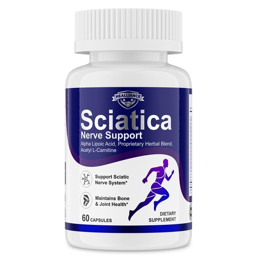 [BRSRGBQQBENQI2Y2] Sciatica Ease and Nerve Ease Supplement with Alpha Lipoic Acid, Acetyl L-Carnitine, Benfotiamine and B Vitamins for Sciatica, Hip, Buttocks and Nerve Comfort, 60 Capsules