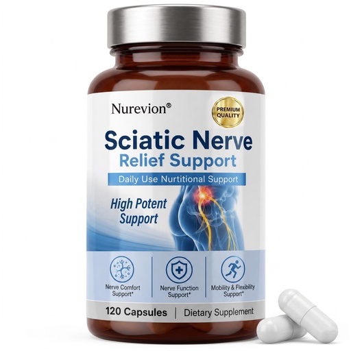 [BRSRYYY7BF6RAF3A] Sciatic Ner-ve Rel-ief, Soothe & Comfort Hand, Finger, Waist, Buttock, Leg, Foot, Nutritional Support Supplement Capsules for Sciatica, Rich in Vitamins, Natural Ingredients, 120 Capsules
