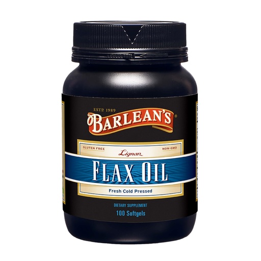 [BRSWIYT3AEPBCH34] Barlean's Omega 3 6 9 Lignan Flaxseed Oil Supplements, Cold-Pressed Flax Seed Supplement Softgels with 1550 mg ALA Fatty Acids, 100 Count