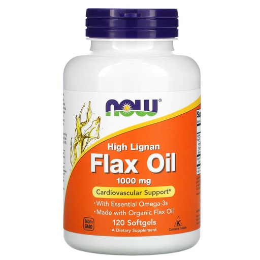 [BRSWIY35BZ4AEFAZ] NOW Supplements, Flax Oil 1000 mg made with Organic Flax Oil, High Lignan, 120 Softgels