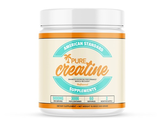 [BRSW2BT4DICRGDYZ] American Standard Supplements Pure Creatine Monohydrate Micronized Powder - Micronized Creatine Monohydrate Powder - Unflavored - 5000mg per Serving - 60 Servings (300g)