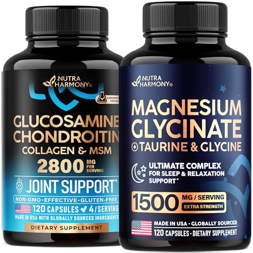 [BRSRGZYTO4MQOEY7] NUTRAHARMONY Glucosamine Chondroitin & Magnesium Glycinate with Glycine Capsules