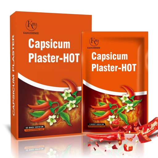 [BRSRE232A57GAELA] Capsaicin Patches - 50 Pcs Extra Large Patch Maximum Strength Capsicum Plaster Patch - Back Patches - Muscle and Joint Heat Patches - 4.72"x7.09" Hot Patches