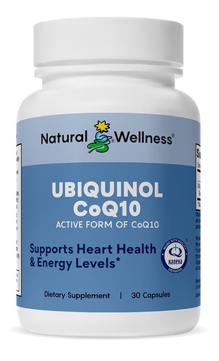 [BRSWIFDRAUHRQDTC] Natural Wellness Ubiquinol CoQ10 100mg – High Absorption CoQ10 Supplement for Heart Health, Energy & Cellular Function – Antioxidant Ubiquinol Softgels – Non-GMO, Gluten-Free, 30 Count