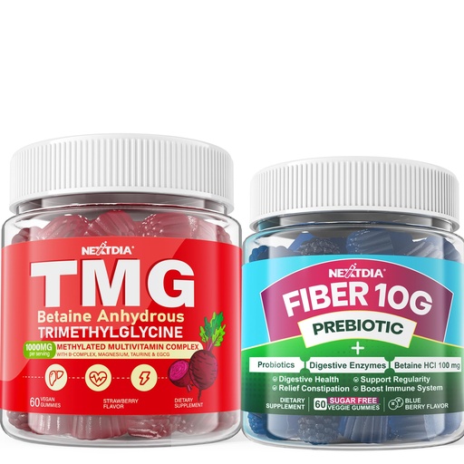 [BRSREBAFO4BAG3LK] Nextdia Fiber, TMG Supplements Gummies, 3Pack