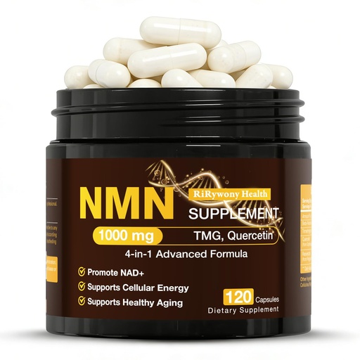 [BRSRYYAFOUNAE23H] NMN Supplement 1000mg, NMNH Alternative Pure Organic Formula, NAD+ Support Infused Resveratrol, TMG & Quercetin Cellular Support 120 Capsules
