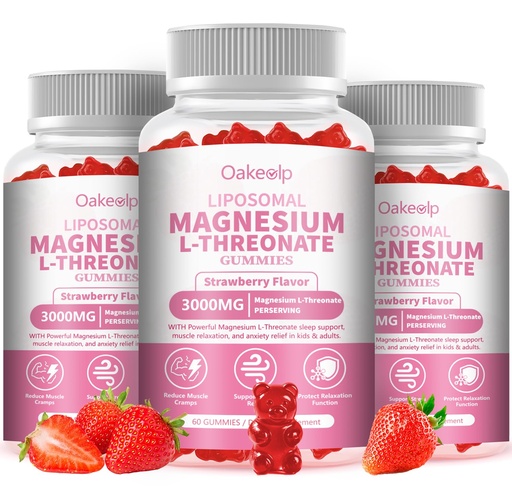 [BRSRGAYNOR6QAE35] 3 Pack Liposomal Magnesium Threonate High-Potency 3000mg Gummies,Liposomal Enhance 98% Absorption,Magnesium L-Threonate Supplements, Muscle & Bone Wellness for Kids & Adults