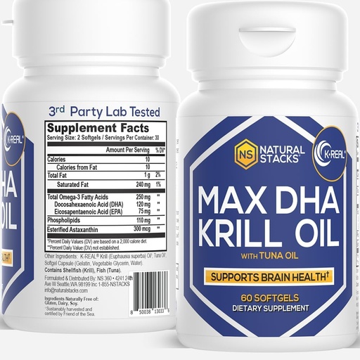 [BRSWIGALDEMRK3I3] Supplément huile de krill antarctique - Supplément Omega 3 de l'EPA DHA avec l'Astaxanthine antioxydante - Huile de poisson Omega 3 pour soutenir la santé cérébrale, cardiaque et articulaire - 60 Huile de krill SoftGels