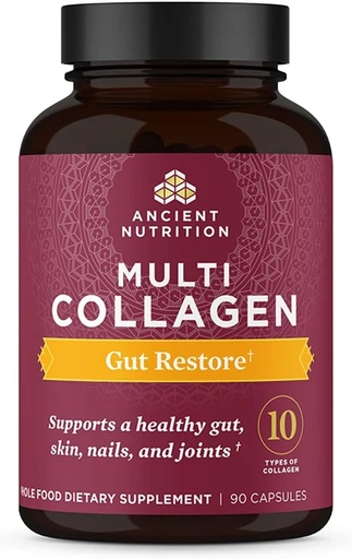 [BRSWYZ36OEHBG3TB] Píldoras antiguas de colágeno de nutrición con probióticos para Gut Health, Multi Collagen Capsules Gut Restore 90 Ct, Soporta Gut, Juntas, Pelo &amp; uñas, Gluten Free, Paleo y Keto Friendly