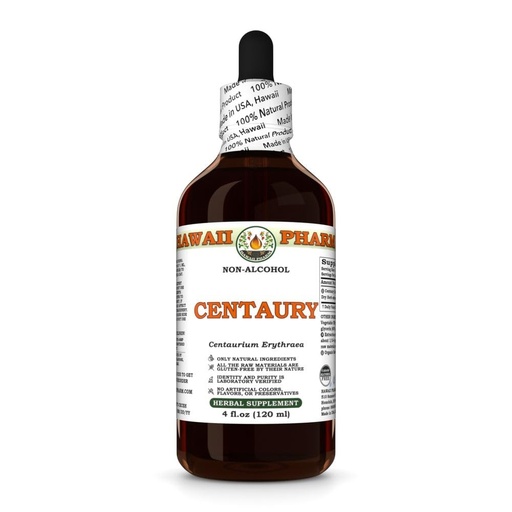 [BRSRABICDN7QGDTU] Centaury (Centaurium Erythraea) Dry Herb Glycerite, Made in Hawaii, Raw Materials, All Natural, Vegan, Lab Tested Alcohol-Free Liquid Extract - 4 fl.oz