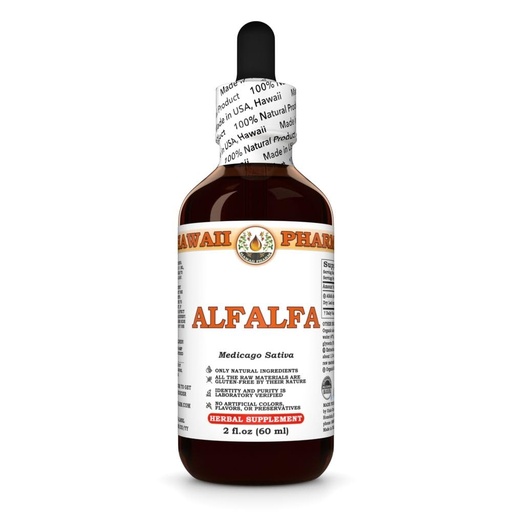[BRSREZYHPMIRAAIY] Alfalfa (Medicago Sativa) Dry Leaf Tincture, Made in Hawaii, Raw Materials, All Natural, Vegan, Pure Liquid Extract - 2 fl.oz