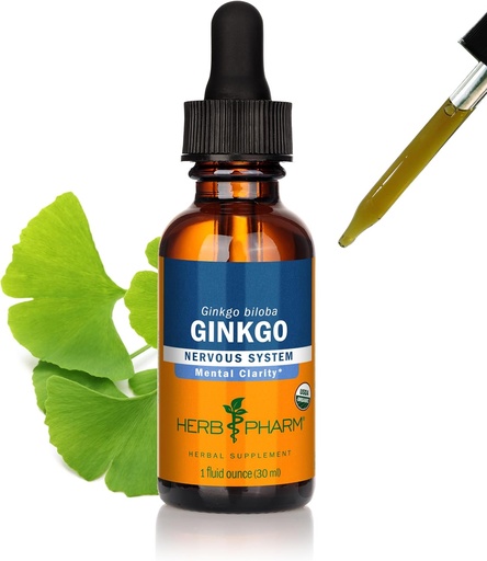 [BRSWIY35AIOGEEDK] Βότανο Pharm Certified Organic Ginkgo Liquid Extract για Μνήμη και Συγκέντρωση - 1 Ουγγιά (781468)