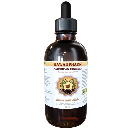[BRSWI2QGCUIWEFA3] Hawaii Pharm American Ginseng Liquid Extract, Ginseng (Panax Quinquefolius) Dried Root Tincture 2 oz