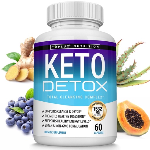 [BRSWGAYFOUFQ4ETK] Toplux Keto Detox Pills Advanced Cleansing Extract – 1532 Mg Natural Acai Colon Cleanser Formula, Flush Toxins & Excess Waste, for Men Women, 60 Capsules, Supplement