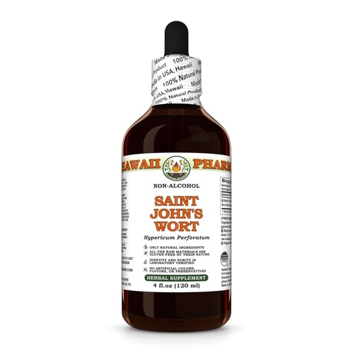[BRSRABALCAHRGGTP] Saint John's Wort (Hypericum Perforatum) Dry Herb Glycerite, All Natural, Vegan, Lab Tested Alcohol-Free Liquid Extract - 4 fl.oz