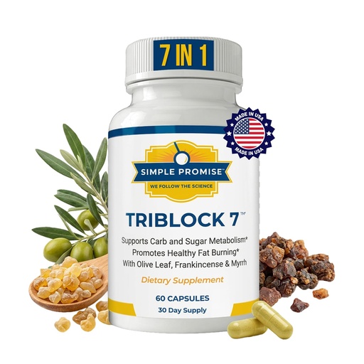 [BRSRGYD4AR6G2AYY] TriBlock7 - Frankincense & Myrrh [Bible Inspired] Carb Blocker Supplement for Weight Management - With 1000mg White Kidney Bean Extract & Olive Leaf - Supports Sugar Metabolism - 30 Days Supply